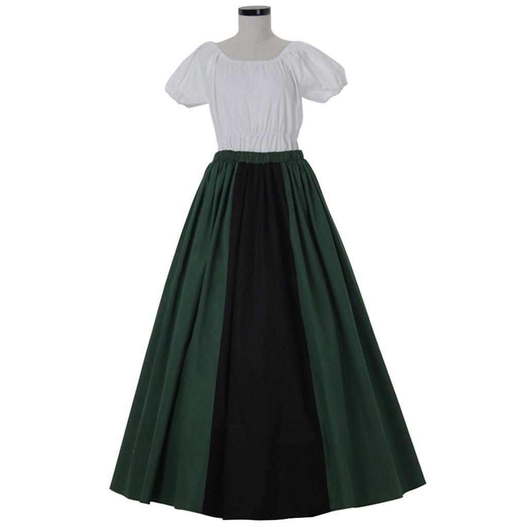 Victorian Civil War Princess Dress - Green Medieval Ball Gown for Halloween & Cosplay-Astricos