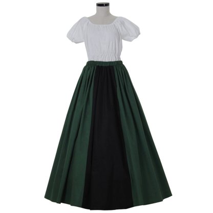 Victorian Civil War Princess Dress - Green Medieval Ball Gown for Halloween & Cosplay-Astricos