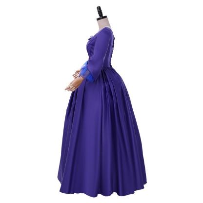 Claire Fraser Blue Ball Gown Cosplay Costume Dress | Outlander Historical Outfit-Astricos