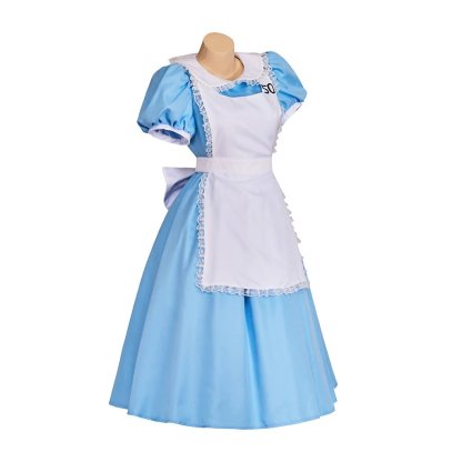 Deluxe Lolita Alice Cosplay Costume – Elegant Maid Dress with Apron & Bow for Halloween & Conventions-Astricos