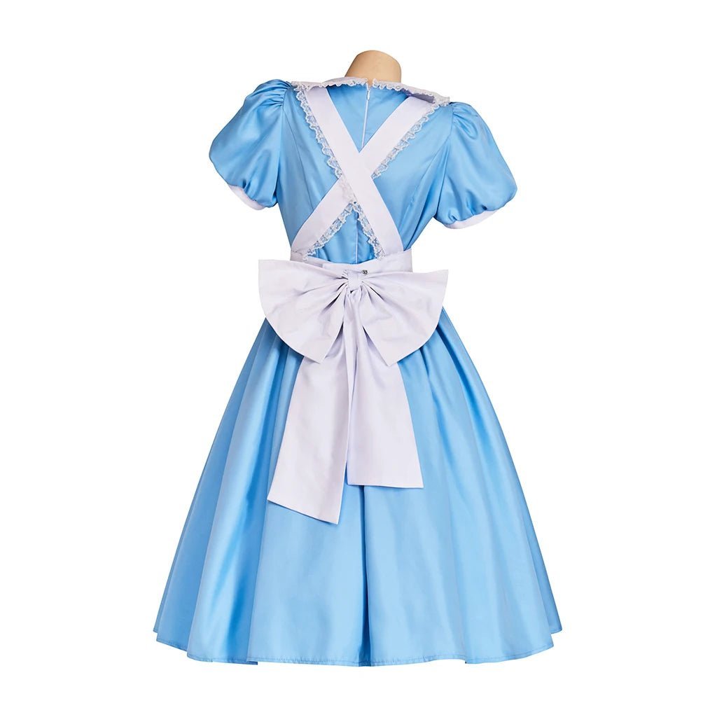 Deluxe Lolita Alice Cosplay Costume – Elegant Maid Dress with Apron & Bow for Halloween & Conventions-Astricos