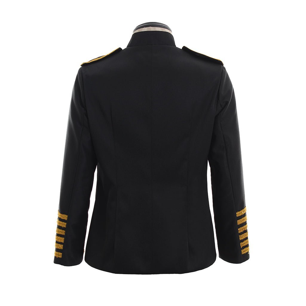 Classic Military Blazer Jacket for Men | Double Breasted Embroidery | Black & Red Suits for Prom & Wedding-Astricos