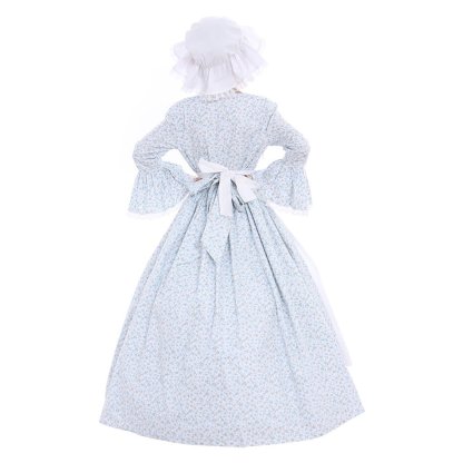 Victorian Medieval Style Colonial Girls Cosplay Costume with Hat & Floral Print for Kids-Astricos