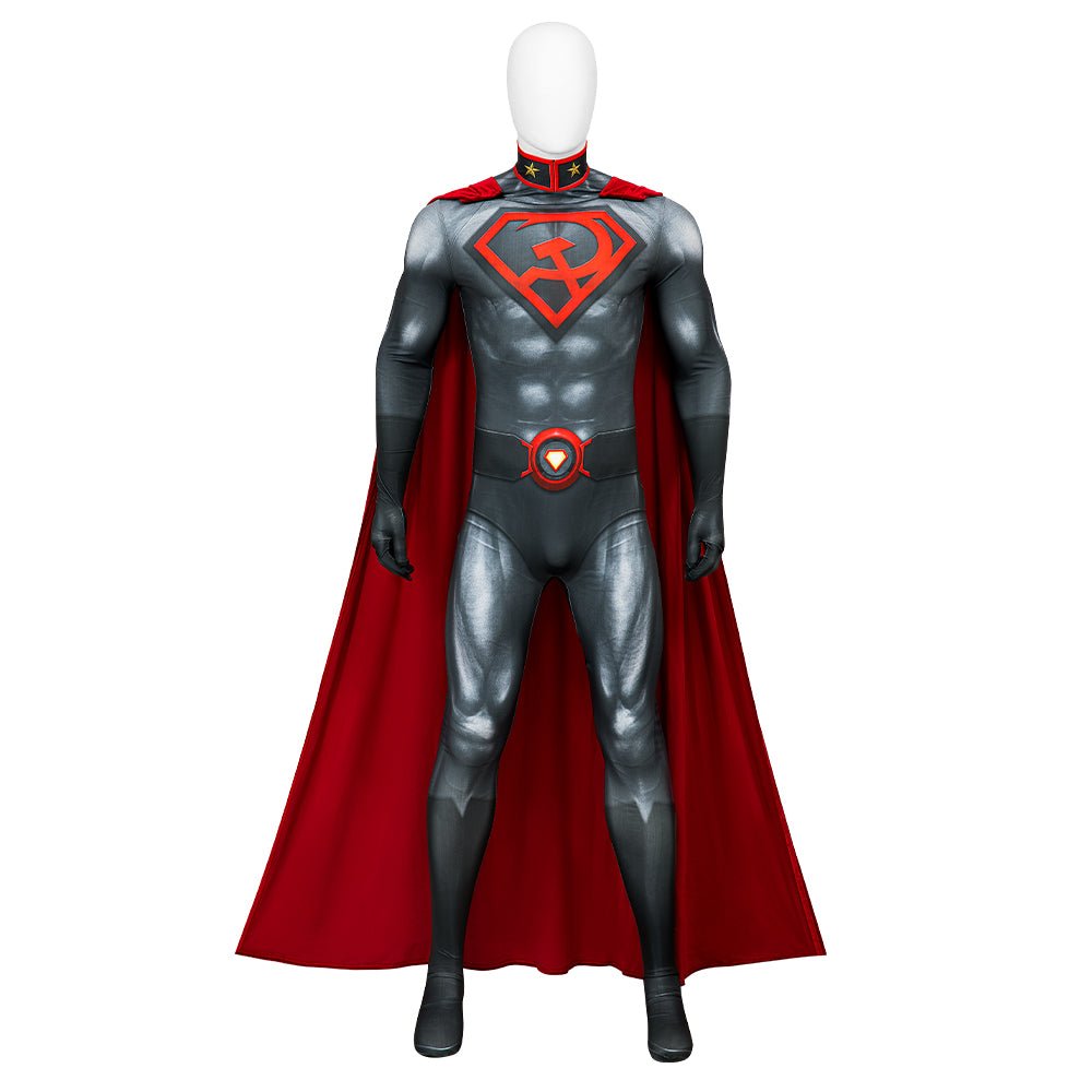 Comic Superman Red Son Superman Halloween Cosplay Costume Bodysuit Full Set - Astricos