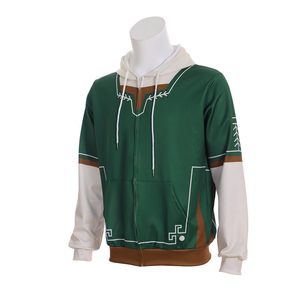 Legend of Zelda Link Cosplay Hoodie - Official Zipper Up Jacket for Game Fans-Astricos