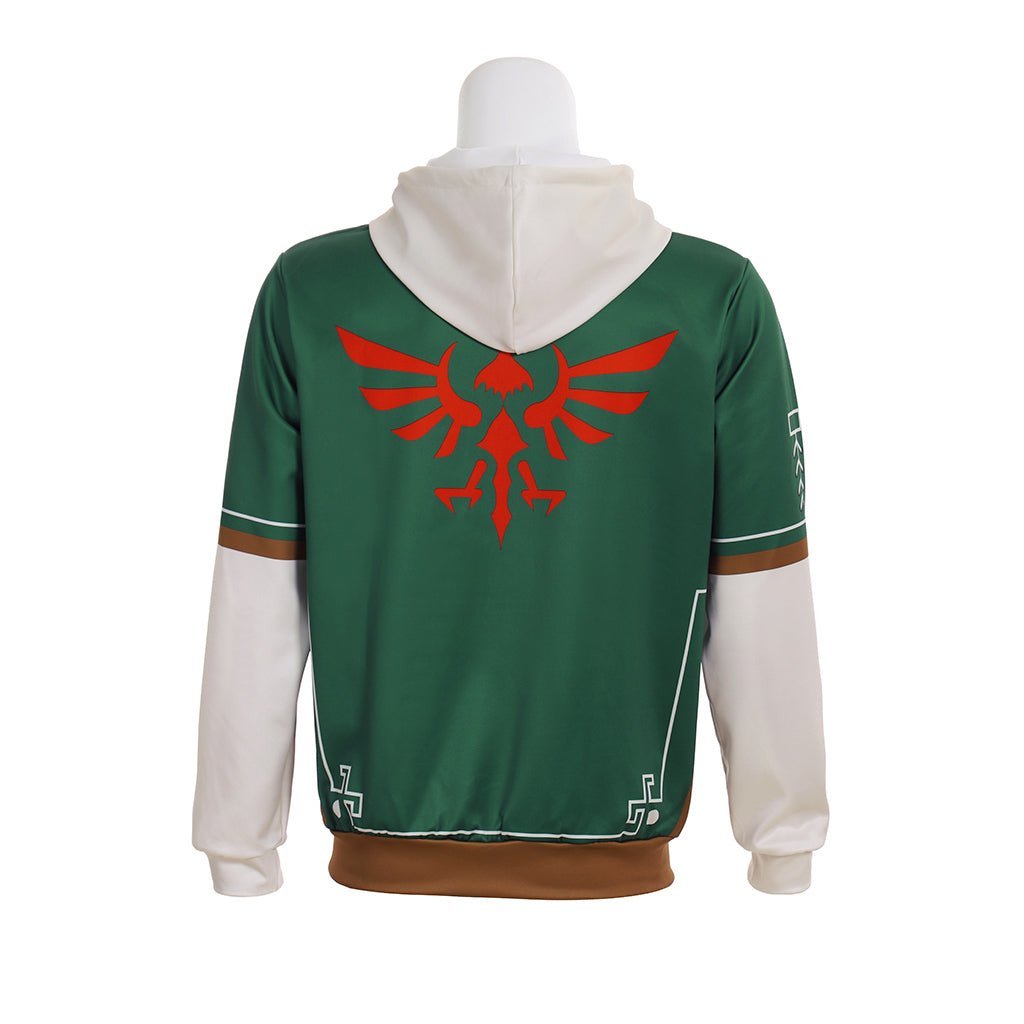 Legend of Zelda Link Cosplay Hoodie - Official Zipper Up Jacket for Game Fans-Astricos