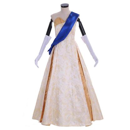 Crown Season 2 Queen Elizabeth Ball Gown Cosplay Costume | Elegant Princess Wedding Dress-Astricos