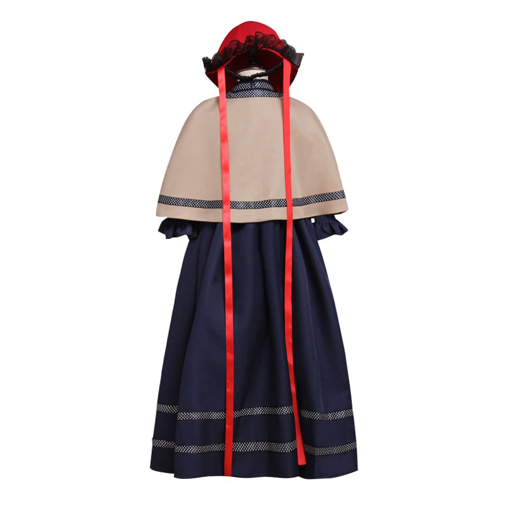 Custom Girls Medieval Gothic Lolita Church Cosplay Costume – Unique Fantasy Outfit with Cape & Hat | Astricos-Astricos