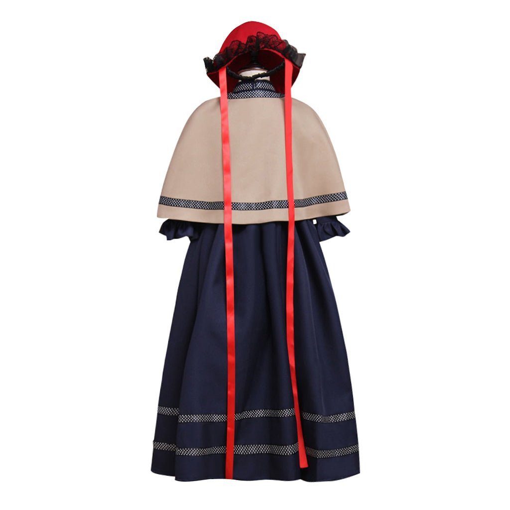Custom Girls Medieval Gothic Lolita Church Cosplay Costume – Unique Fantasy Outfit with Cape & Hat | Astricos-Astricos