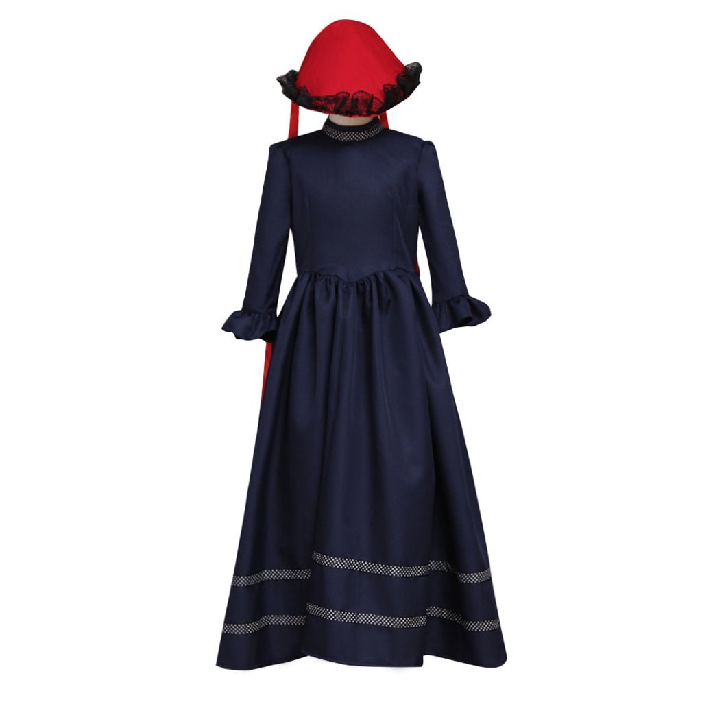 Custom Girls Medieval Gothic Lolita Church Cosplay Costume – Unique Fantasy Outfit with Cape & Hat | Astricos-Astricos