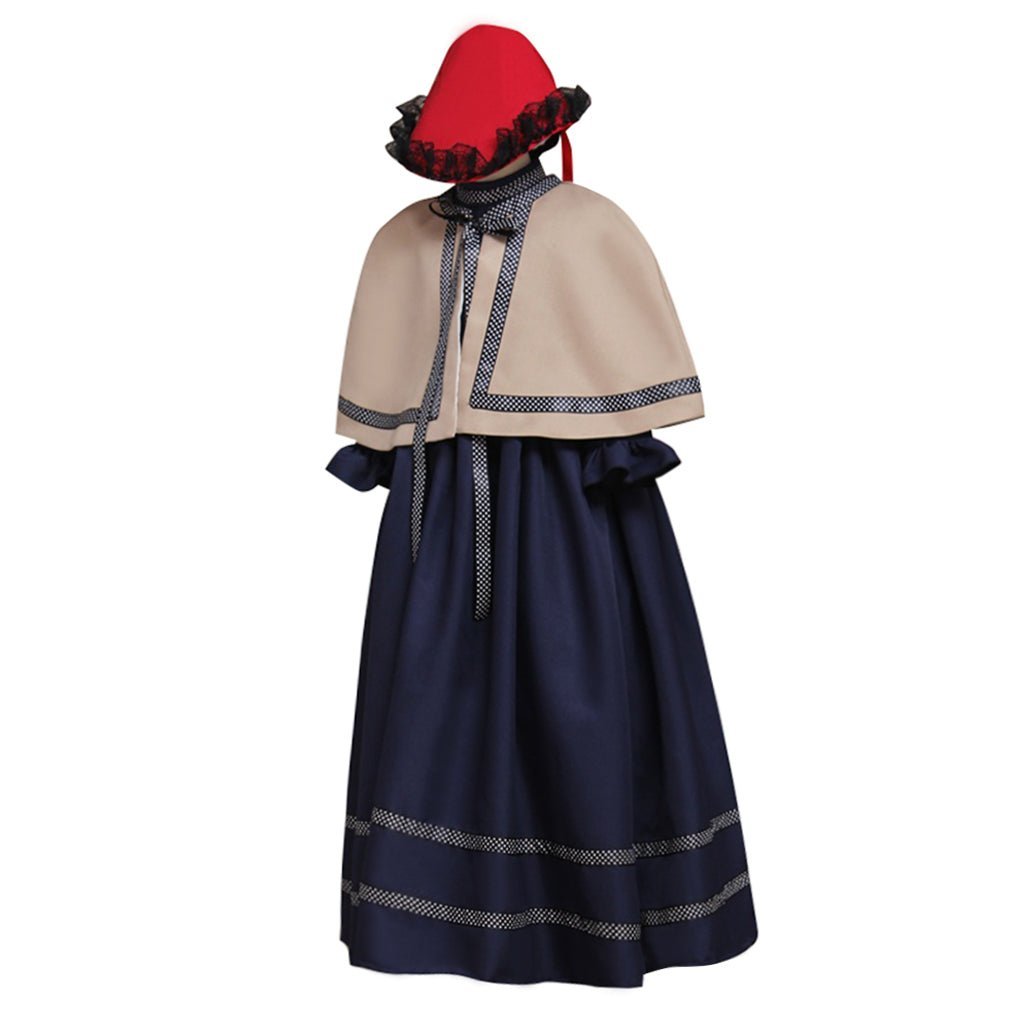 Custom Girls Medieval Gothic Lolita Church Cosplay Costume – Unique Fantasy Outfit with Cape & Hat | Astricos-Astricos
