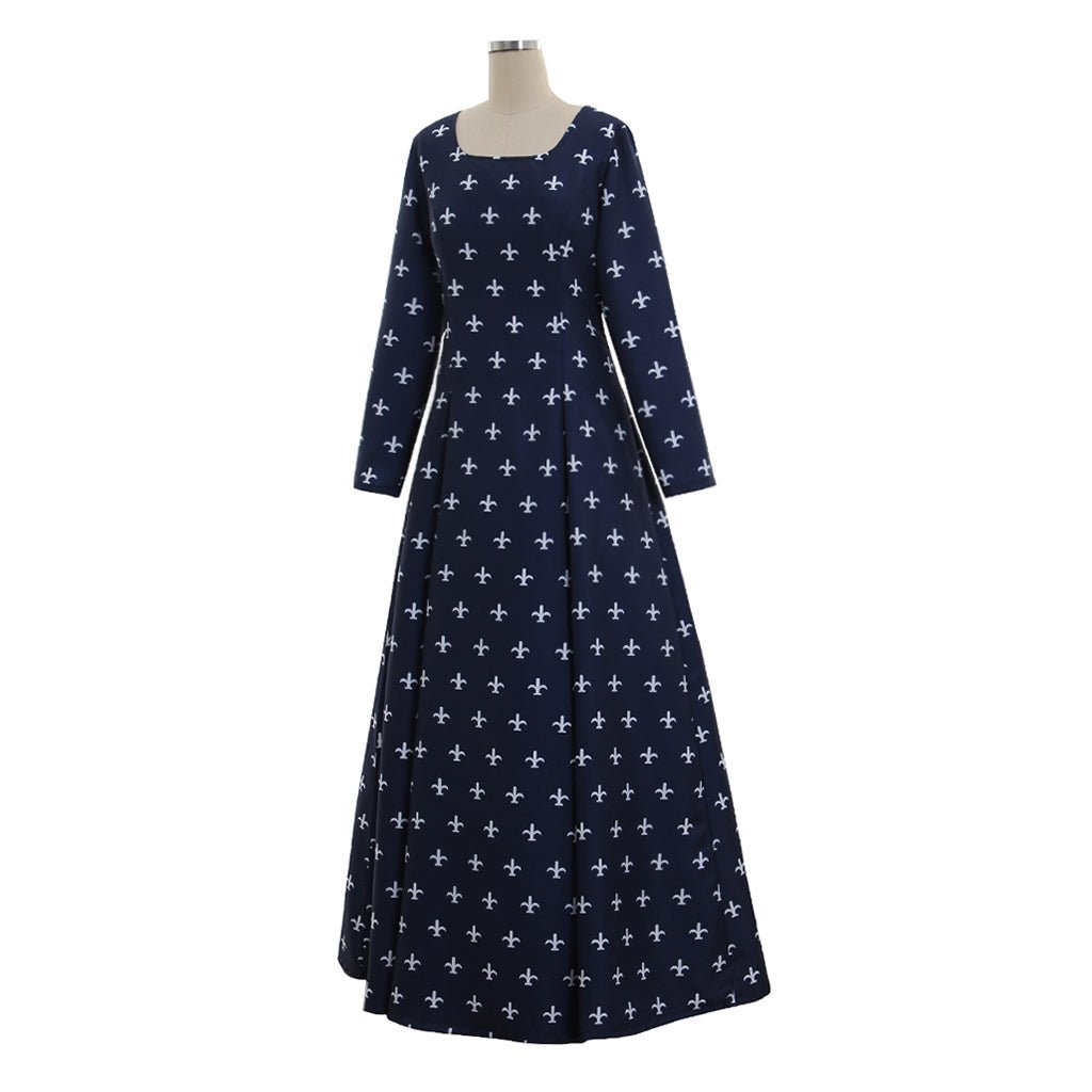 Custom Medieval Renaissance Blue Spring Dress for Women - Elegant Cosplay Costume-Astricos