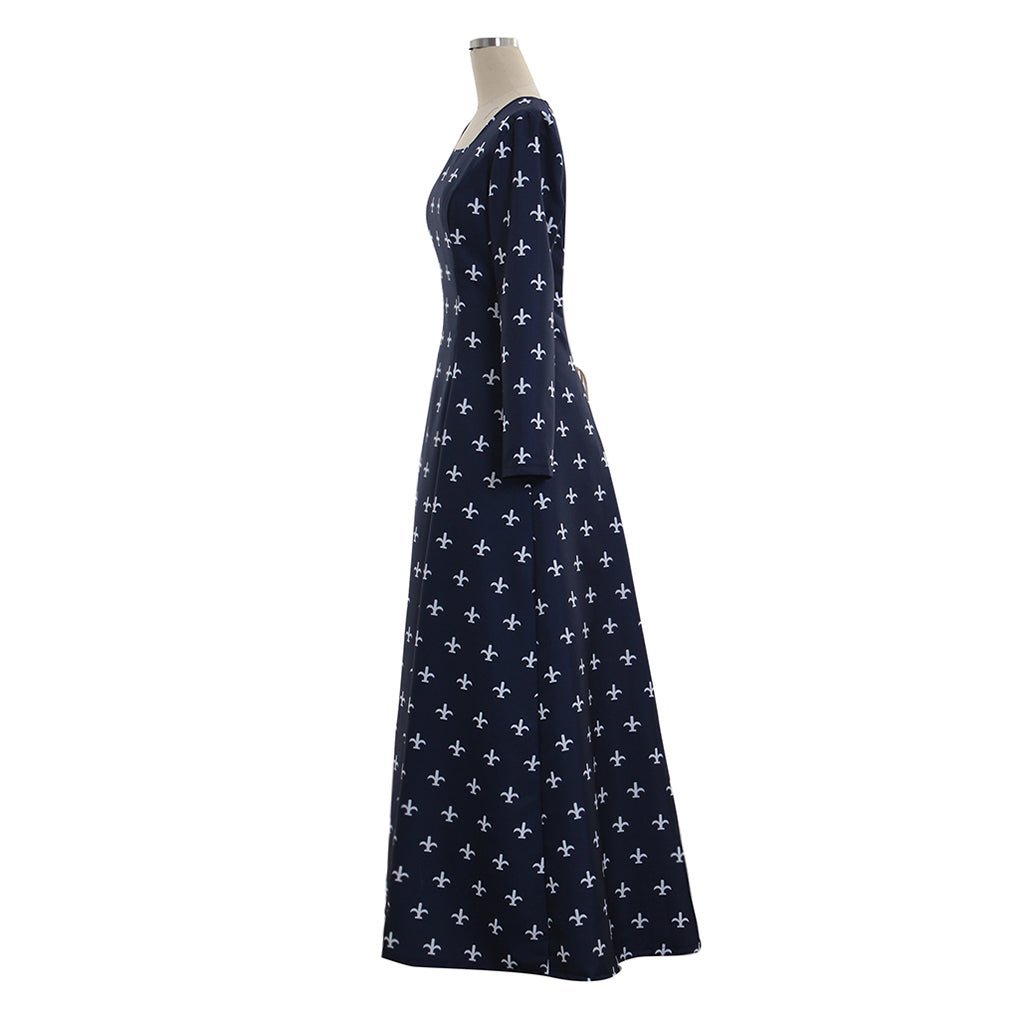 Custom Medieval Renaissance Blue Spring Dress for Women - Elegant Cosplay Costume-Astricos