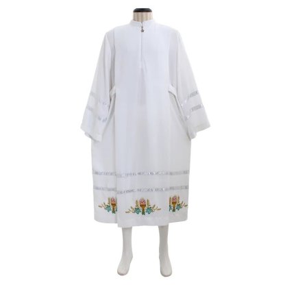 Custom Medieval Clergy Robe - White Cassock Cosplay Costume with Embroidery | Astricos-Astricos