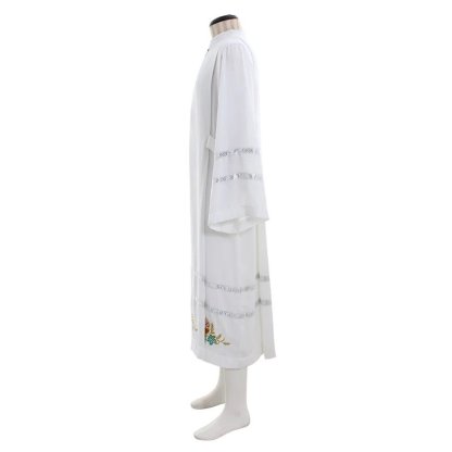 Custom Medieval Clergy Robe - White Cassock Cosplay Costume with Embroidery | Astricos-Astricos