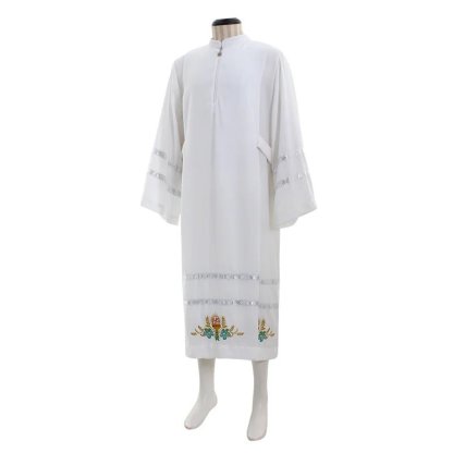 Custom Medieval Clergy Robe - White Cassock Cosplay Costume with Embroidery | Astricos-Astricos