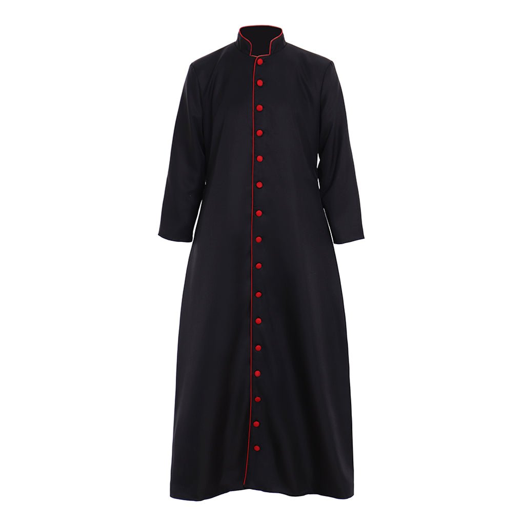 Roman Black Clergy Cassock Costume | Medieval Clergy Robe for Cosplay & Halloween-Astricos