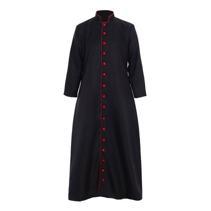 Roman Black Clergy Cassock Costume | Medieval Clergy Robe for Cosplay & Halloween-Astricos