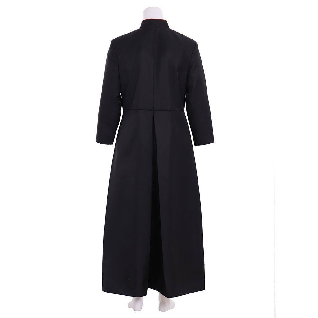 Roman Black Clergy Cassock Costume | Medieval Clergy Robe for Cosplay & Halloween-Astricos