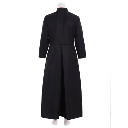 Roman Black Clergy Cassock Costume | Medieval Clergy Robe for Cosplay & Halloween-Astricos