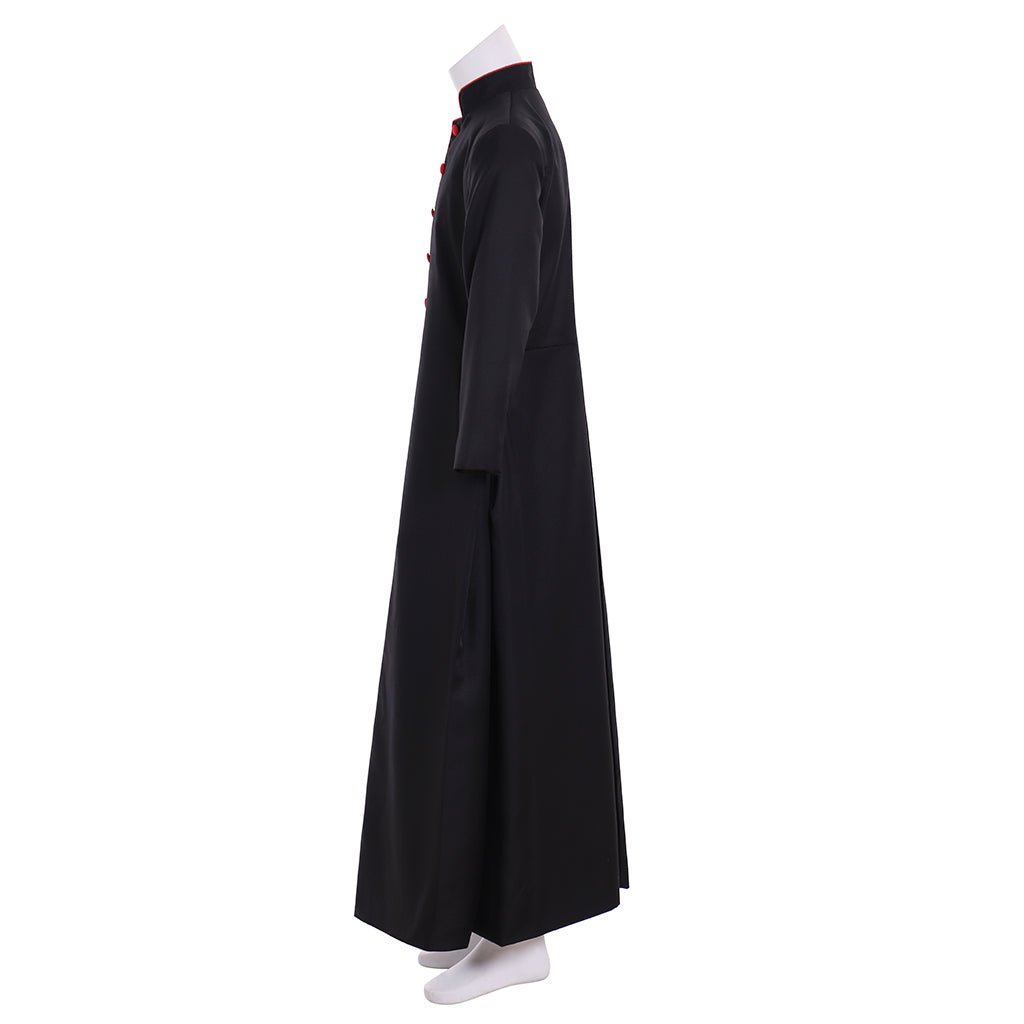 Roman Black Clergy Cassock Costume | Medieval Clergy Robe for Cosplay & Halloween-Astricos