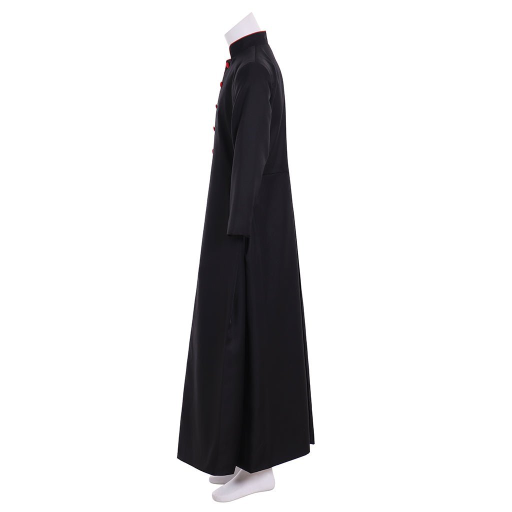 Roman Black Clergy Cassock Costume | Medieval Clergy Robe for Cosplay & Halloween-Astricos