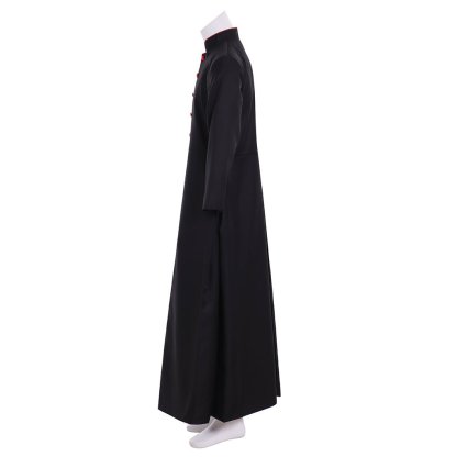 Roman Black Clergy Cassock Costume | Medieval Clergy Robe for Cosplay & Halloween-Astricos