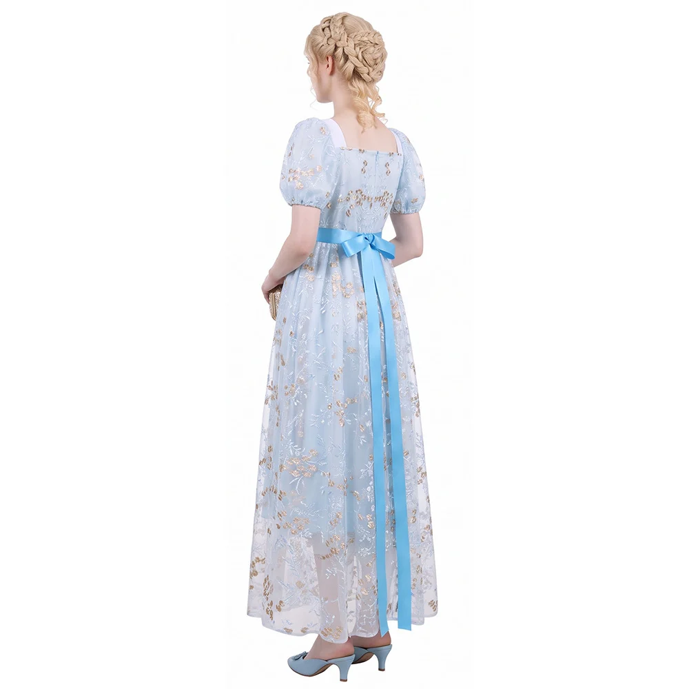 Regency Empire Waist Long Dress, Custom‑Made for Medieval Theme & Tea Party