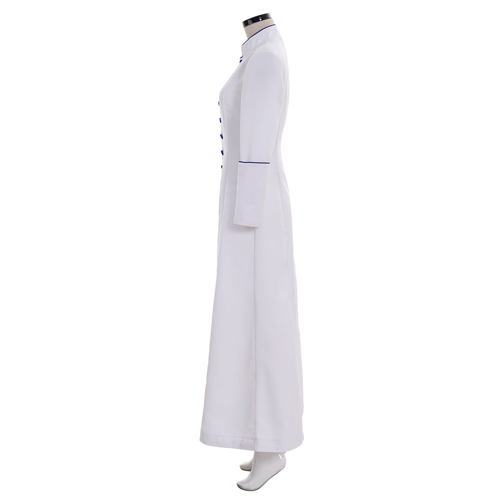 Roman Women White Priest Cassock Robe Gown - Medieval Clergyman Vestments-Astricos