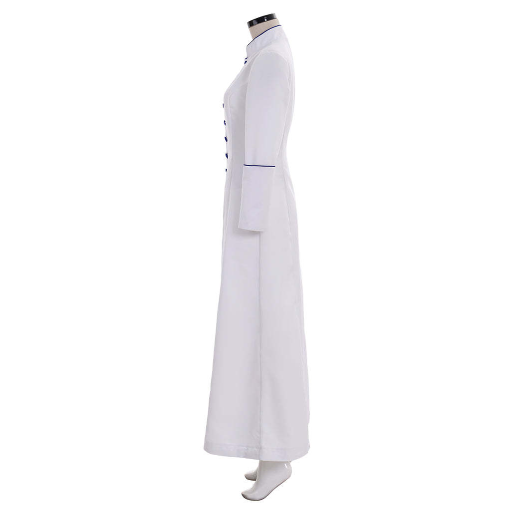 Roman Women White Priest Cassock Robe Gown - Medieval Clergyman Vestments-Astricos
