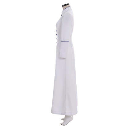 Roman Women White Priest Cassock Robe Gown - Medieval Clergyman Vestments-Astricos