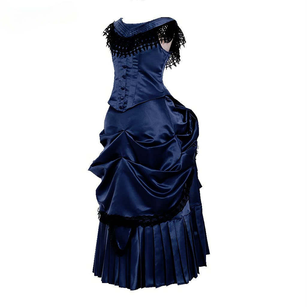 Victorian Bustle Gown | Elegant Queen’s Gothic Georgian Dress for Masquerade & Reenactment-Astricos