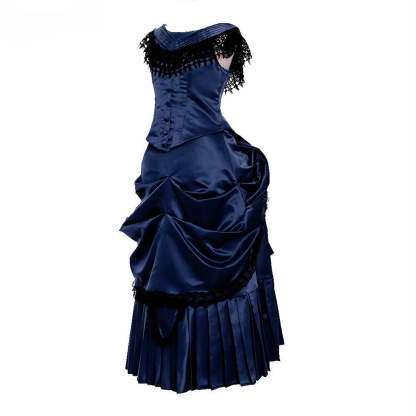 Victorian Bustle Gown | Elegant Queen’s Gothic Georgian Dress for Masquerade & Reenactment-Astricos