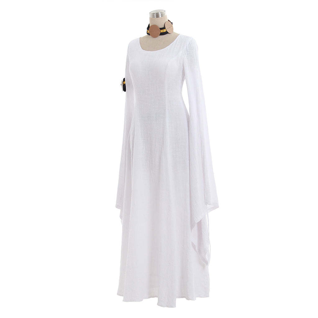 Medieval White Robe Dress for Renaissance, Regency & Tudor Themed Events | Astricos-Astricos