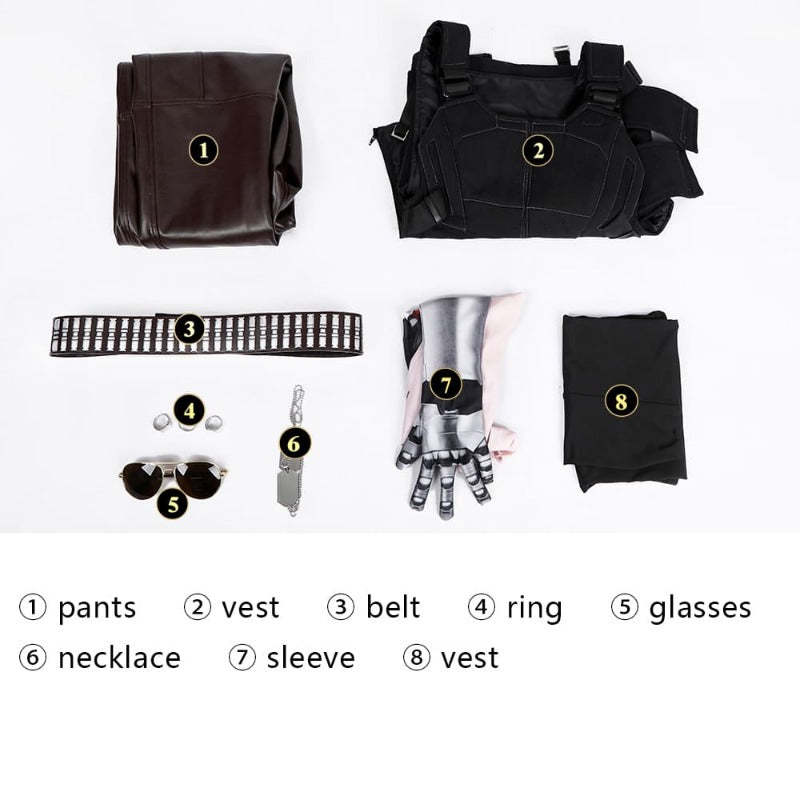 Johnny Silverhand Cyberpunk 2077 Cosplay Costume - Sleeveless Vest Halloween Party Outfit-Astricos