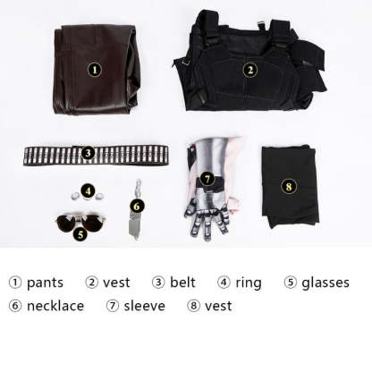 Johnny Silverhand Cyberpunk 2077 Cosplay Costume - Sleeveless Vest Halloween Party Outfit-Astricos