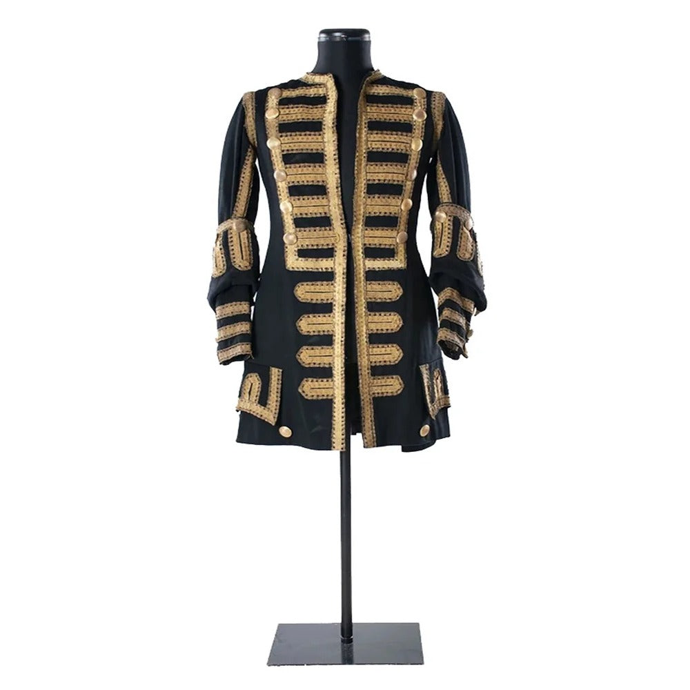 Gothic Steampunk Victorian Frock Coat for Men - Black Pirate Jacket | Custom-Made Medieval Costume | Astricos-Astricos