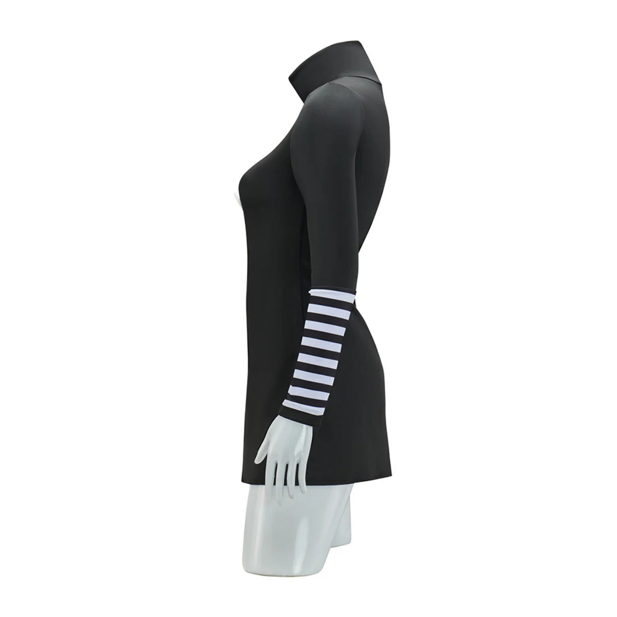 Marionette Cosplay Costume - Black Dress with Striped Stockings for Adult Women | Halloween & Carnival-Astricos