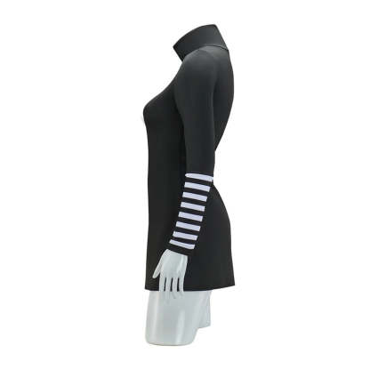 Marionette Cosplay Costume - Black Dress with Striped Stockings for Adult Women | Halloween & Carnival-Astricos