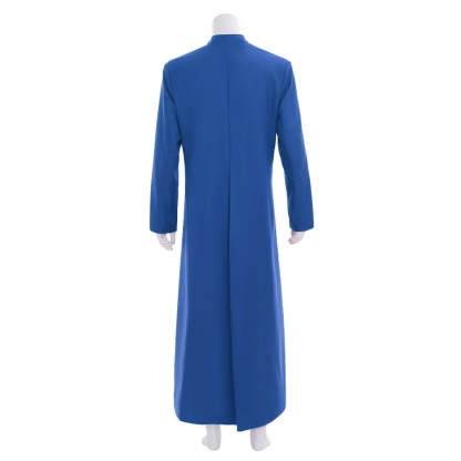 Blue Men's Clergy Robes Cassock - Traditional Church Priest Costume with Standing Collar-Astricos