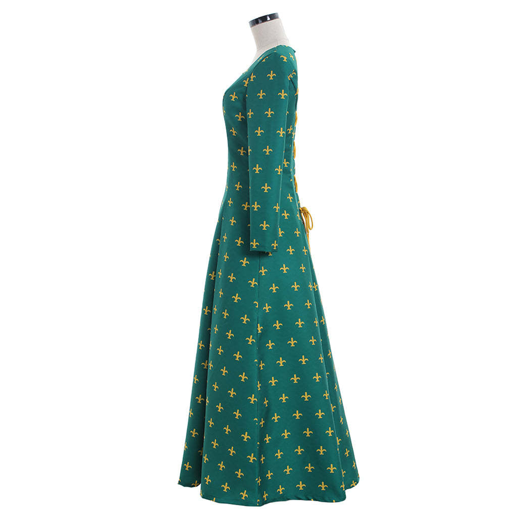 Elegant Green Medieval Renaissance Victorian Gothic Lolita Dress for Weddings & Balls-Astricos