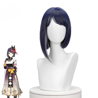 Genshin Impact Kujou Sara Cosplay Wig - 35cm Short Straight Heat Resistant Synthetic Hair-Astricos