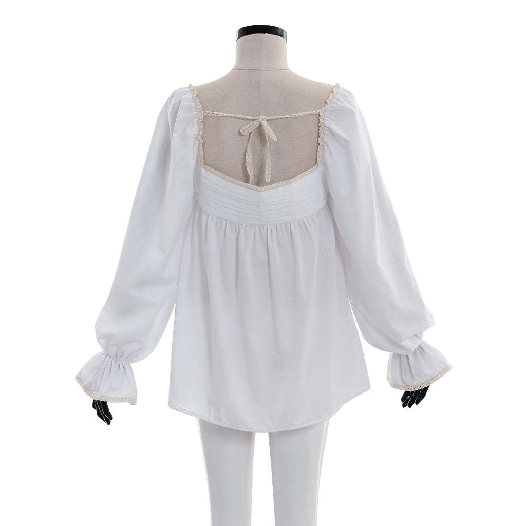 Victorian-Style Vintage White Ruffle Shirt - Elegant Cosplay Costume-Astricos