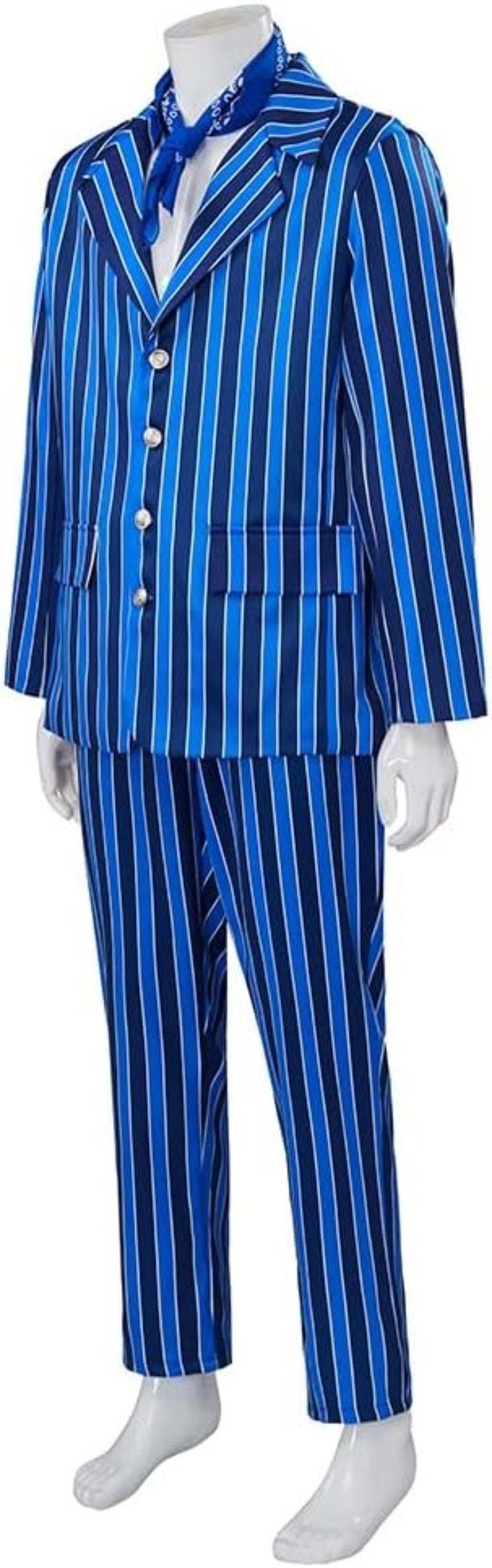 Men Austin Blue Spy Movie Cosplay Costume - 60s Vintage Espionage Outfit-Astricos