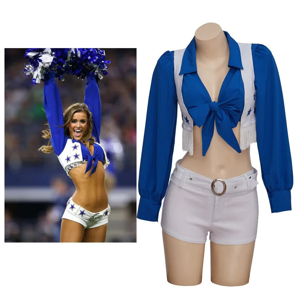 Sexy Dallas Cowboy Cheerleader Cosplay Costume | Official Look Cheerleading Uniform-Astricos