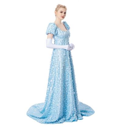 Daphne Cosplay Blue Dress - Regency & Victorian Elegance for Costume Lovers-Astricos