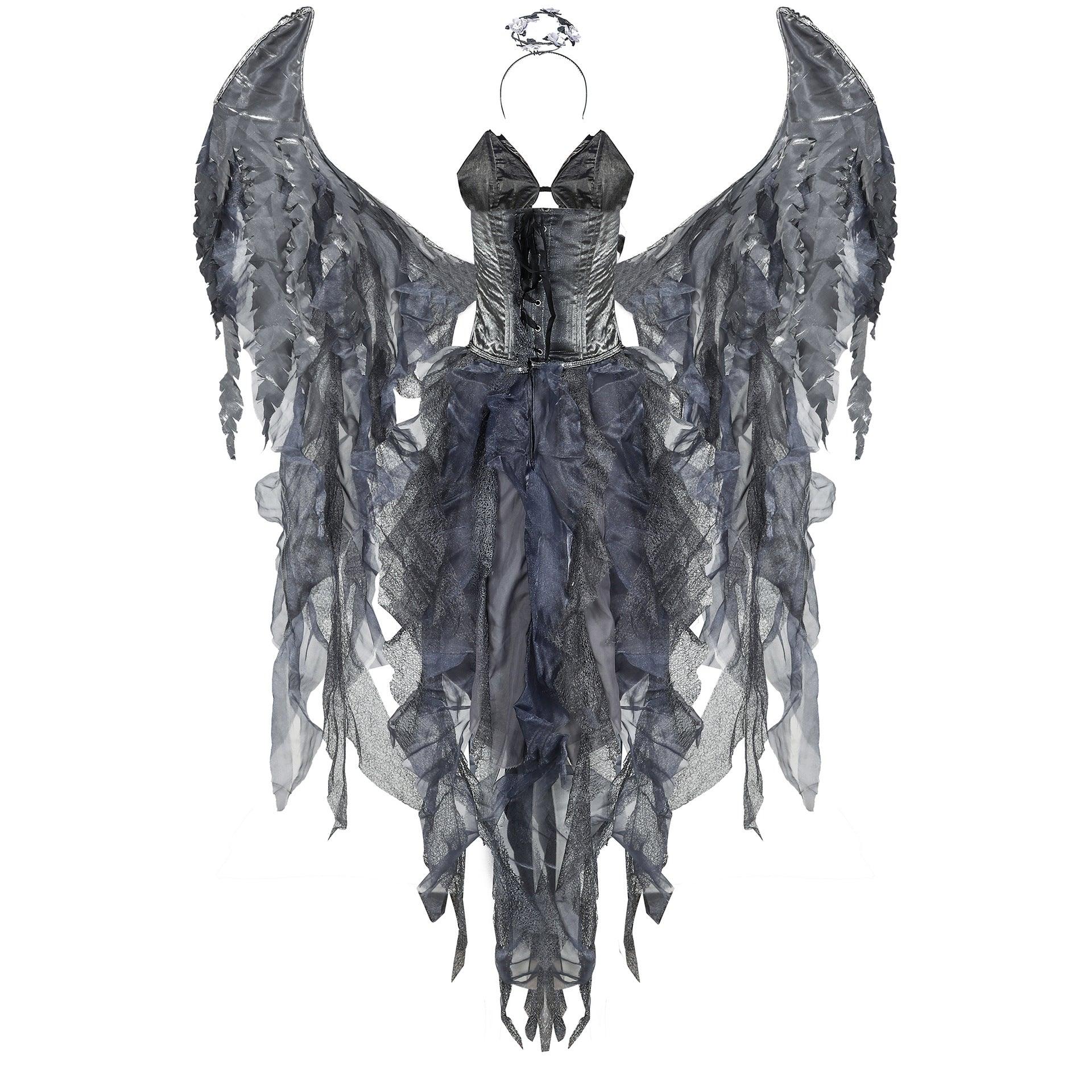 Dark Angel Halloween Costume | Gothic Cosplay for Ghost Festival & Stage Performance-Astricos