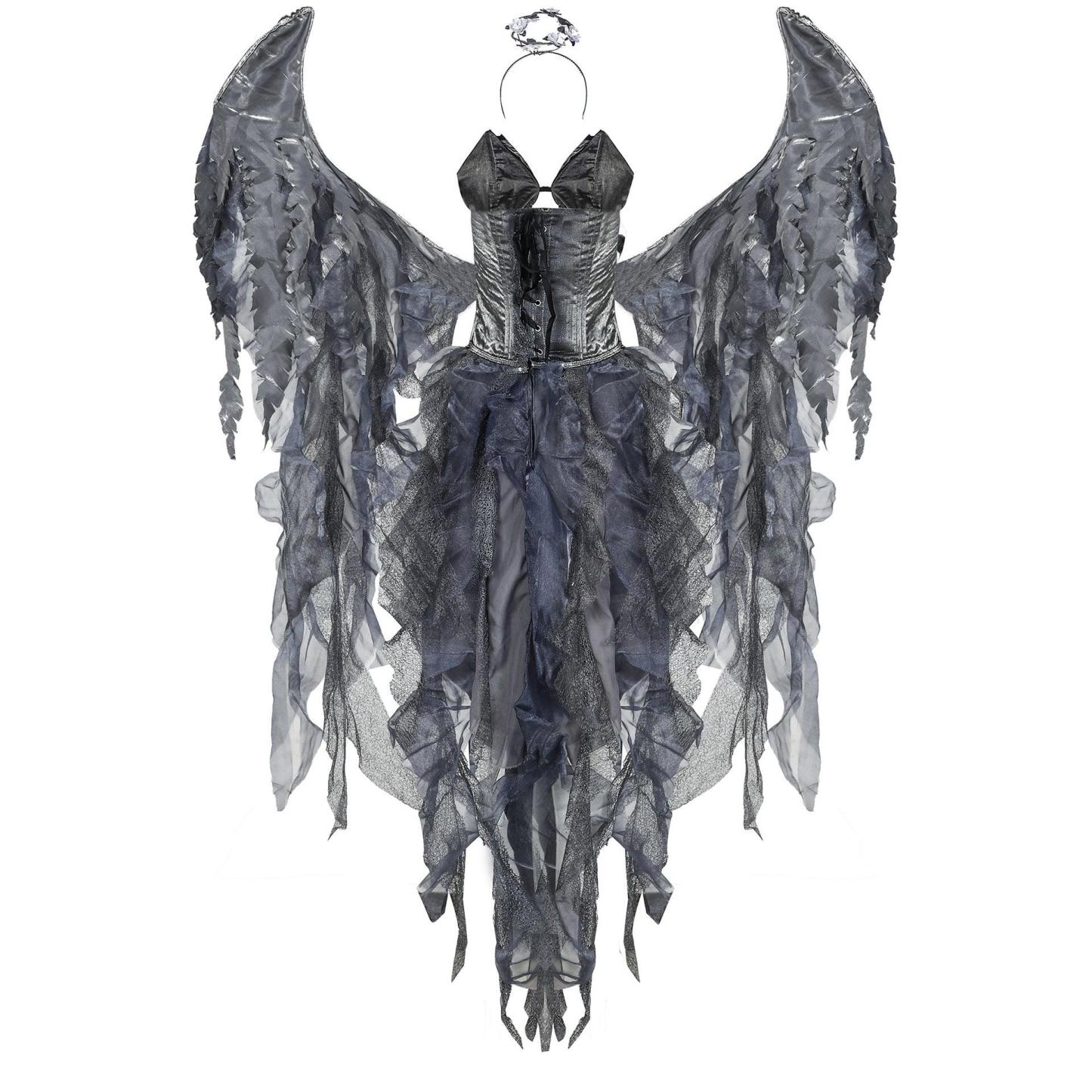 Dark Angel Halloween Costume | Gothic Cosplay for Ghost Festival & Stage Performance-Astricos