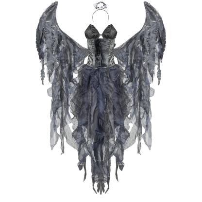 Dark Angel Halloween Costume | Gothic Cosplay for Ghost Festival & Stage Performance-Astricos
