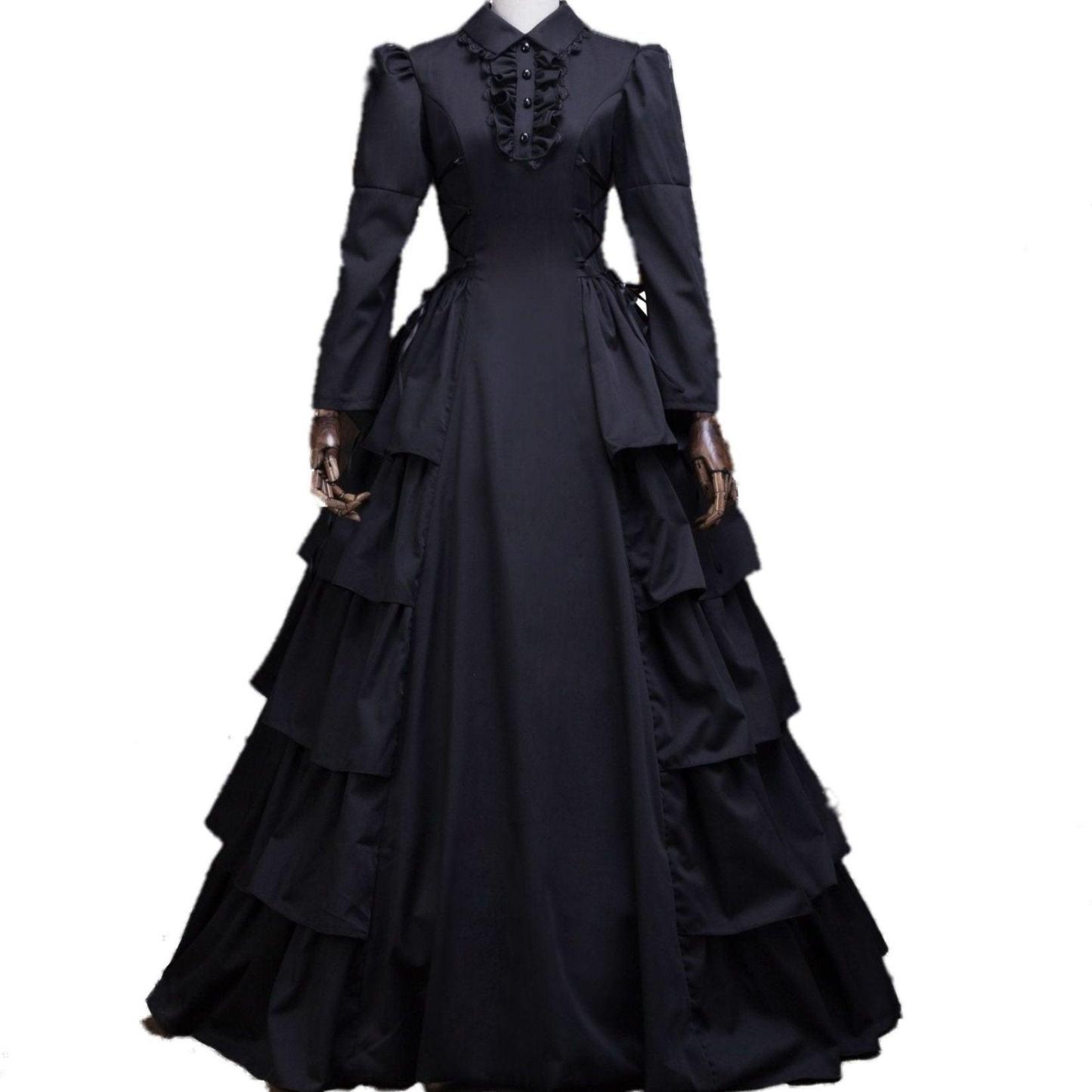 Gothic Lolita Court Dress - Dark Enchantment for Halloween-Astricos